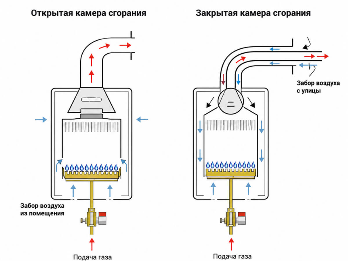 Схема газового котла с бойлером