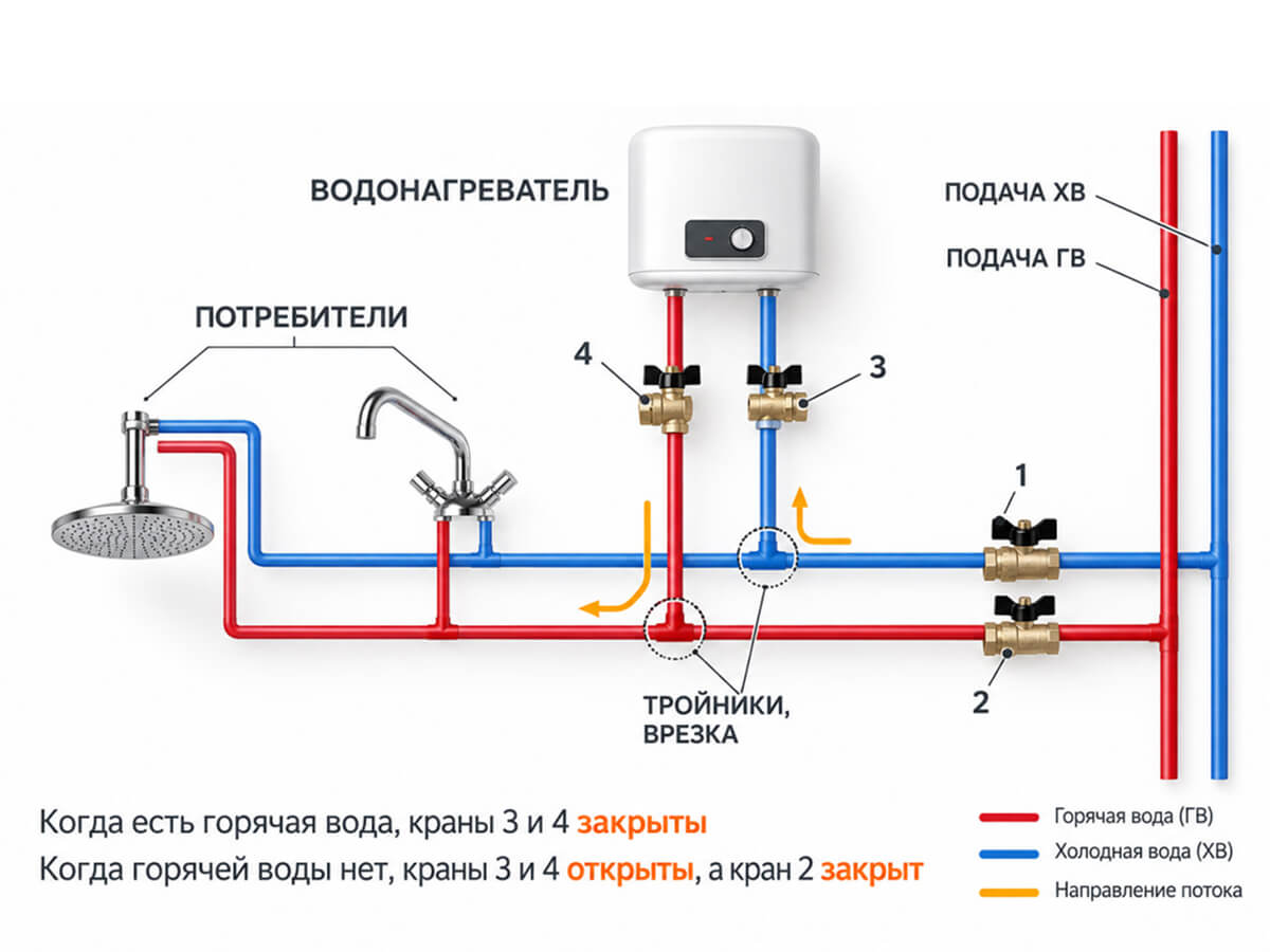 Схема подключения газового котла