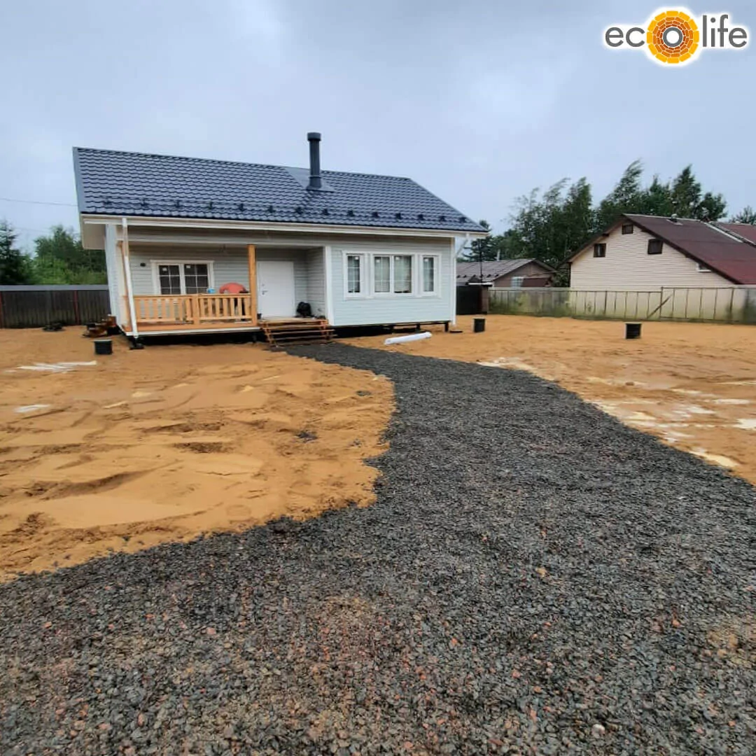 Поднятие участка, геотекстиль и песок
